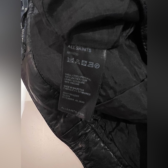 ALLSAINTS Black Italian Leather Biker Moto Pants - Picture 11 of 12